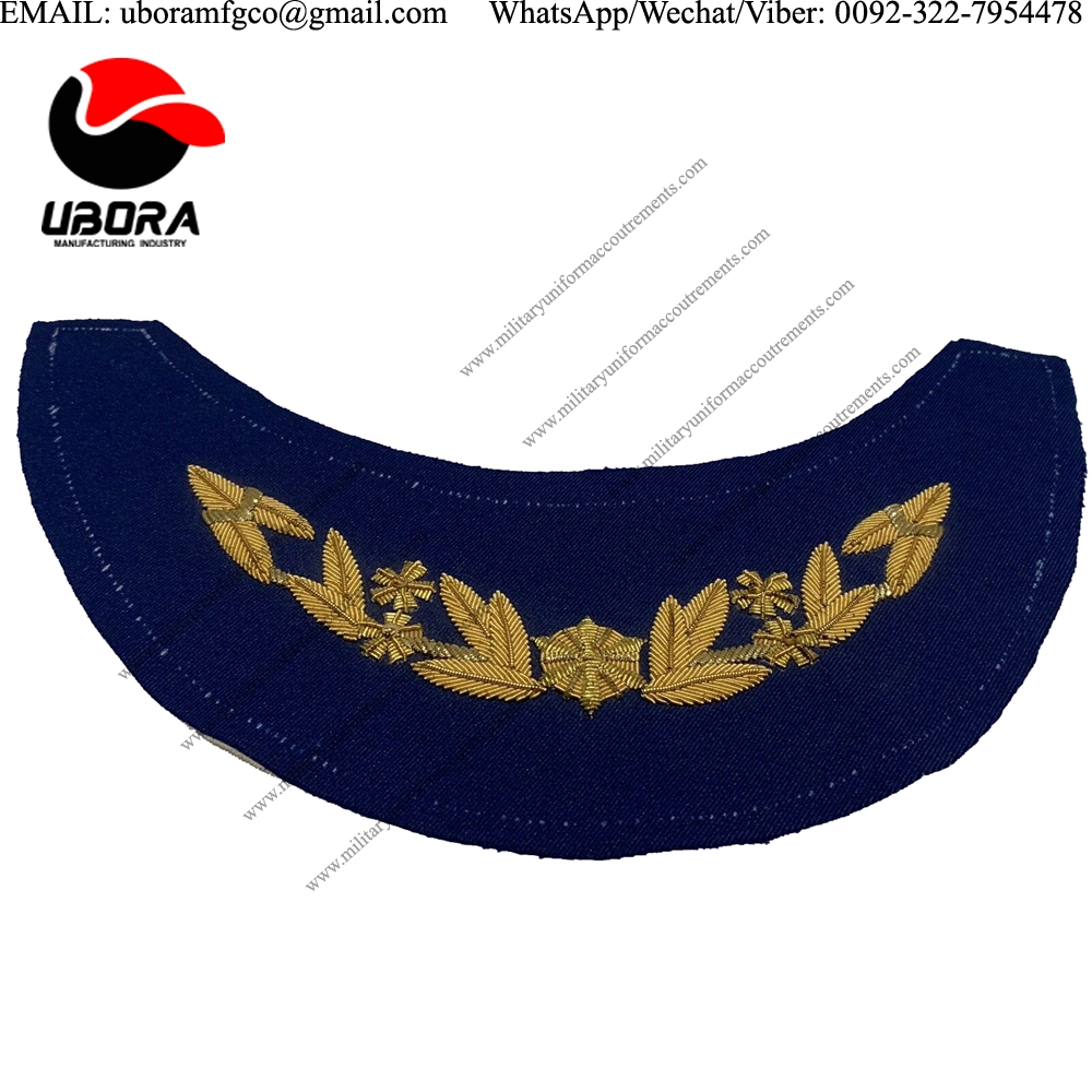 Gold Bullion wire Army Peak Hand Embroidered military police officer supplier maker wholesale